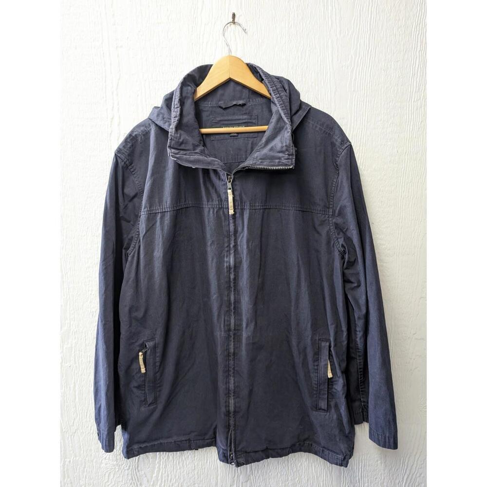 Banana Republic 100% Cotton Navy Blue Jacket Coat With Hood Men's XL